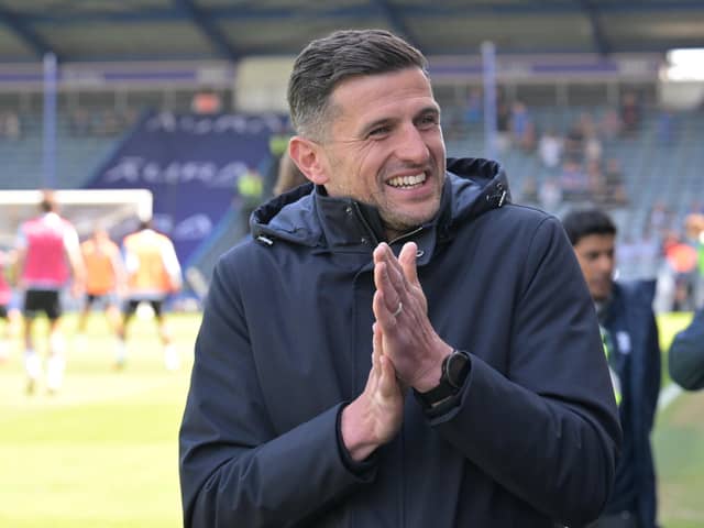 Pompey boss John Mousinho after the Blues' final game of the season against Birmingham City