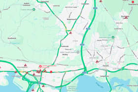 The A3M has been reopened following a four-car crash and subsequent vehicle fires.