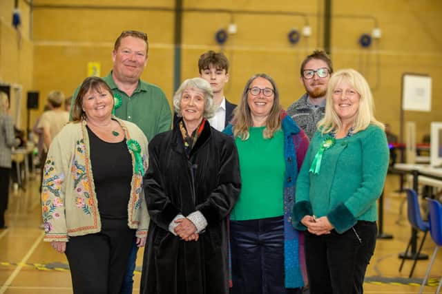 Green candidates at the Havant count (Grainne Rason - front, second left)