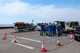 Coastguards near Browndown, Gosport. Air and sea search in the Solent
Picture: Chris Moorhouse (090526-14)
