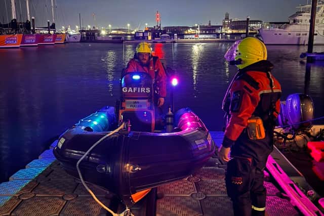 Gafirs crew members taking part in the search for a missing man from Gosport.