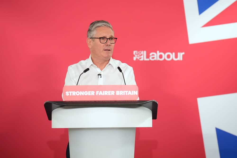 Sir Keir Starmer delivering a speech