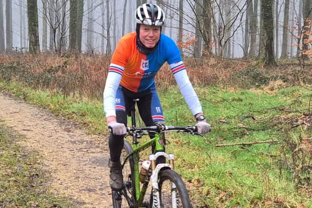 Mark Farrow has completed a 160km route between Winchester and Eastbourne along the South Downs to raise money for Parkinsons.