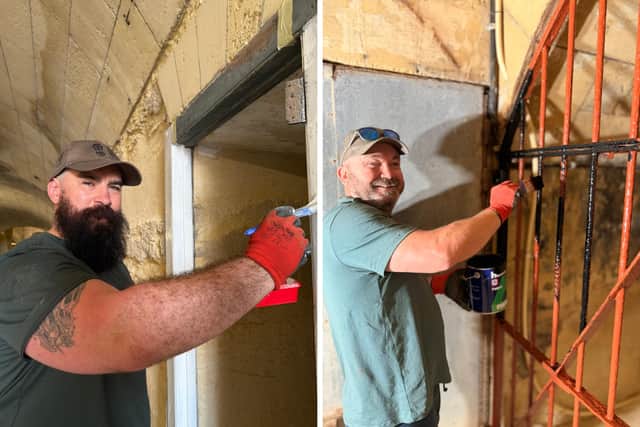 Veterans from Gosport and other parts of the country worked tirelessly to restore military structures in Malta. From L: Jimmy Flurrey and Nick Cogbill.