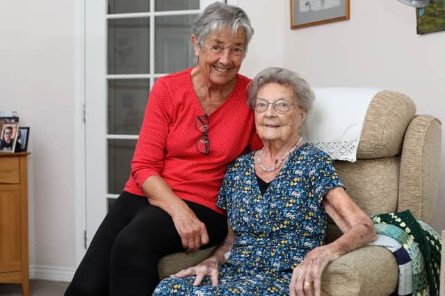 Betty Cowley with her daughter, Pamela Merritt