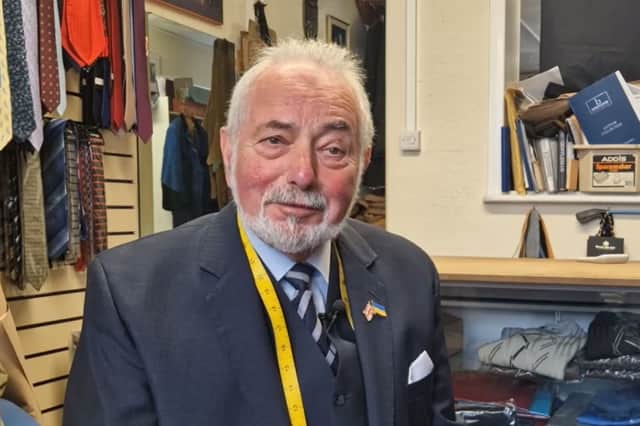 Alex Bentley has run Bentley’s Tailors for over 60 years in Southsea, Portsmouth.