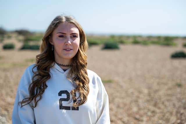 Kate Douglas on Eastney beach. She now wants to educate people of the dangers of ketamine 