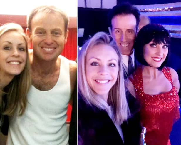 Kylie Hayes with Jason Donovan, left and Emma Barton and Anton du Beke, right
