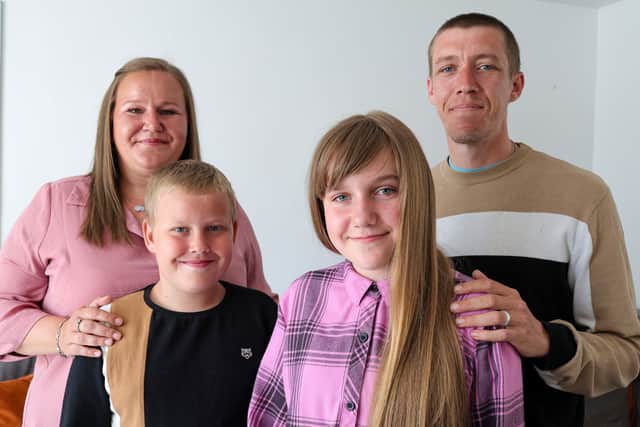 Lily-Mae Barnes with her parents, Carl and Claire and her brother, Declan, 11