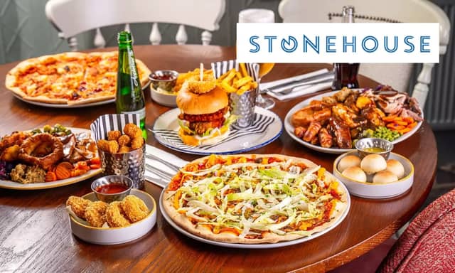 A two-course meal for two adults for £24.99 is the perfect way to see in the half term