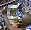 Former Pompey favourite Lassana Diarra lifts the FA Cup for Pompey in 2008 at Wembley. Picture: Joe Pepler