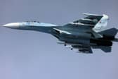 A Russian Su-27, seen here alongside an RAF Rivet Joint aircraft over the Black Sea in April 2026.