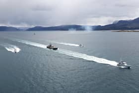 Wildcat HMA2s from 815 Naval Air Squadron conduct a photo exercise with P2000s and a Royal Norwegian Navy Skjold-class corvette, during Exercise Tamber Shield in Norway. New capabilities were used in the Royal Navy exercise.