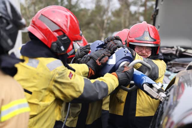 Personnel from 815 Naval Air Squadron conduct rescue and firefighting training with the Royal Norwegian Navy during Exercise Tamber Shield.