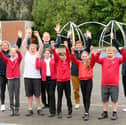 Wallisdean Junior School in Wallisdean Avenue, Fareham, have received a positive result in their recent Ofsted report.

Pictured is: (l-r) Kirsty Stronach, Year 6 teacher, Emma, Freddie, James Goble, senior leadership team, Peyton, Freddie, Debbie Martin, assistant headteacher, Lauren, William and Jess Hope, Year 3 teacher.

Picture: Sarah Standing (190526-4435)