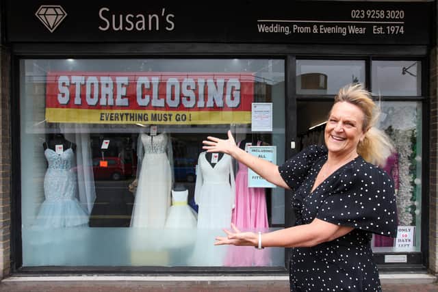 Susan's bridal shop in Stoke Road, Gosport, is closing down at the end of the month. Pictured is owner, Beverley Thorne.