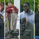 Four Royal Marines have been locked up after they pummelled a recruit when they saw him 'annoying' a woman at a bar. 