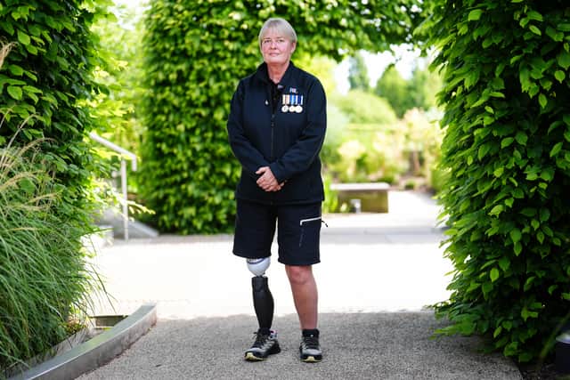 Veteran Janet Riddell, of Fareham, before a Service of Remembrance at the National Memorial Arboretum in Alrewas, Staffordshire, to mark 15 years since the Iraq War. The Royal British Legion are leading commemorations marking the 15th anniversary since the end of Operation Telic.