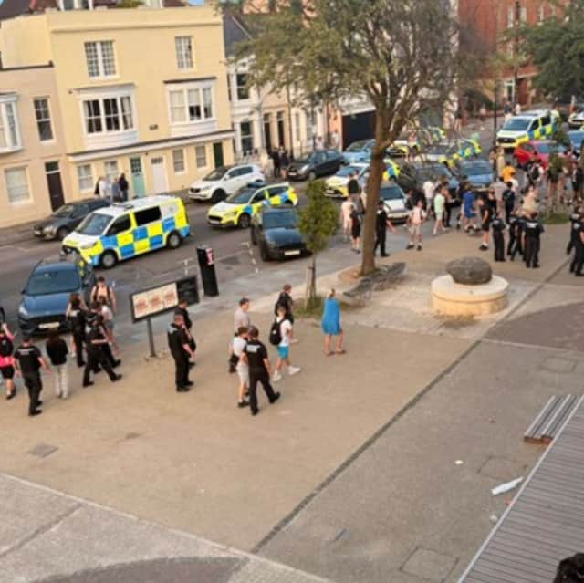 A large police presence was required at the hotwalls on Saturday, May 23 after a gathering of 150 young people resulted in "aggressive and intimidating" behaviour from some.