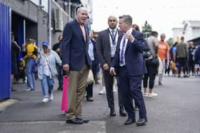 Pompey owner Michael Eisner, left, with chief executive Andy Cullen