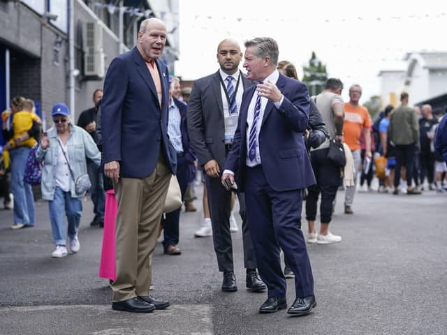 Pompey owner Michael Eisner, left, with chief executive Andy Cullen