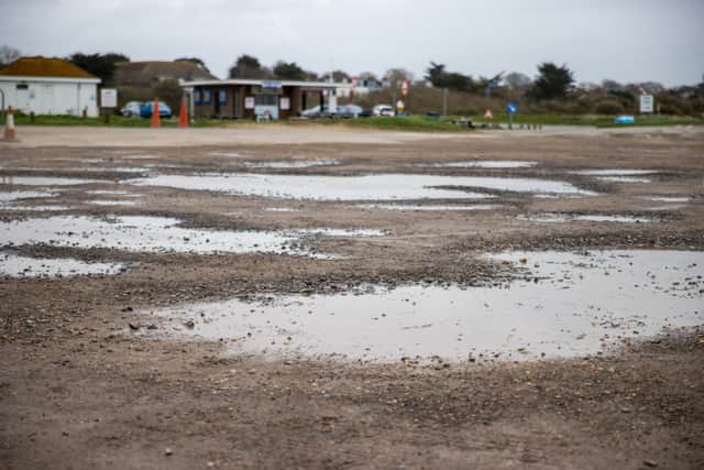 West Beach carpark in Hayling Island