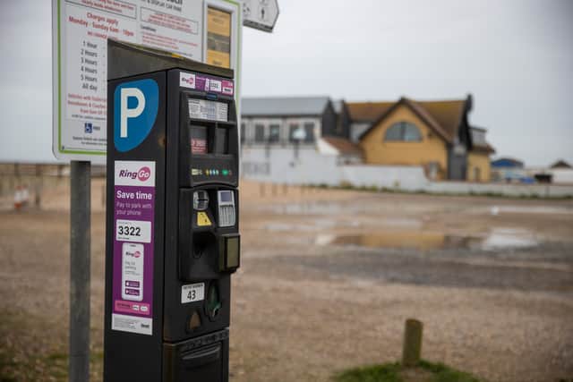 West Beach carpark in Hayling Island