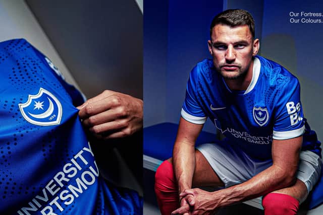 Pompey's existing home kit. Pic: Portsmouth FC