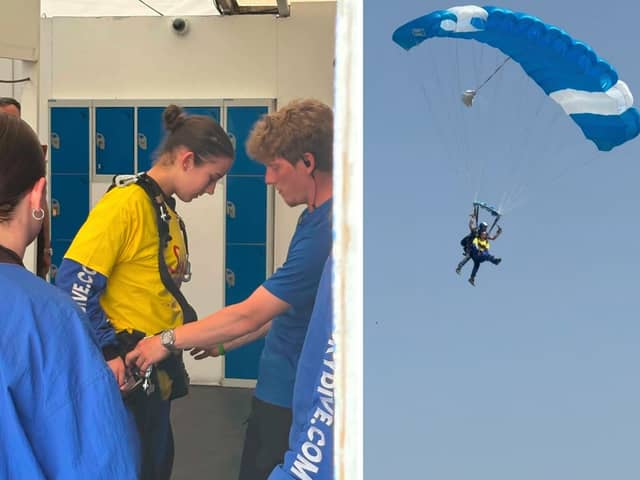 Tia Brookes completed her charity skydive for Sophie's Legacy last weekend.