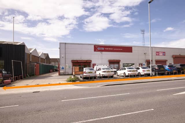 The freehold of an 11,620 sq ft industrial unit and trade counter on Rodney Road, adjacent to Portsmouth Football Club’s Fratton Park, will be sold at the forthcoming Acuitus commercial property auction with a guide price of £1.6m–£1.65m.