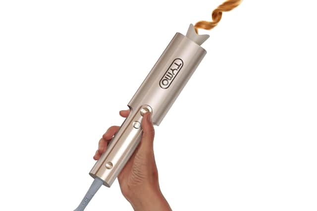 The TYMO CurlPro Plus features an automatic rotating barrel, ceramic styling technology and ionic frizz control.