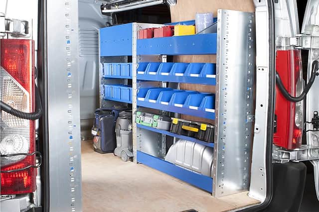 The BiGDUG van racking system uses shelves, bins and modular storage to help tradespeople keep tools, fittings and consumables organised and easy to access on the job.