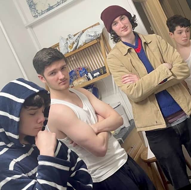 Picture of Ryan Baldry (second left) with his brothers Ethan, Eddie and Joe.