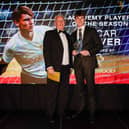 Oscar Glover, right, was named as Pompey' Academy Player of the Season in April. He has since been released. Picture: Jason Brown