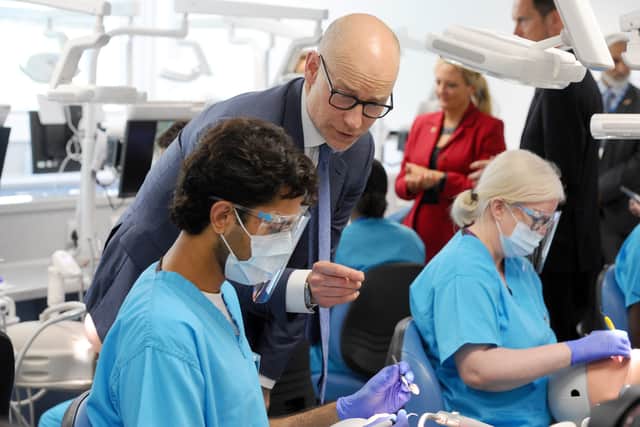 Minister for Care Stephen Kinnock visited the University of Portsmouth's Dental Academy in Hampshire Terrace, Portsmouth, on Tuesday, June 2, 2026, related to dentistry provision in the region.