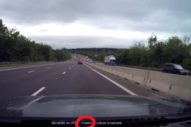 A driver who was driving at more than 100mph on a major motorway with their one-year-old will appear in court.