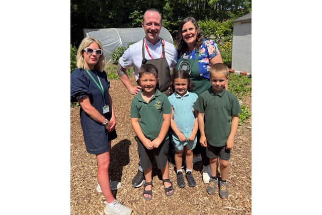 Masterchef The Professionals finalist Luke Emmess, the Portsmouth-born chef from The Wykeham Arms in Winchester at Wicor Primary School in Portchester