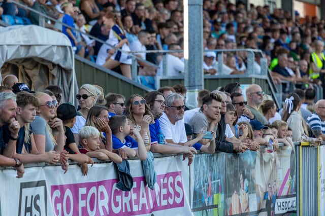 A bumper Westleigh Park crowd against Pompey in July 2024. Picture: Alex Shute