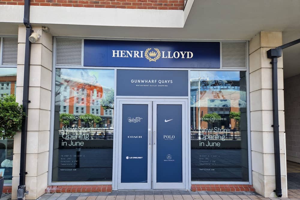 Henri Lloyd is opening in Gunwharf on June 11.