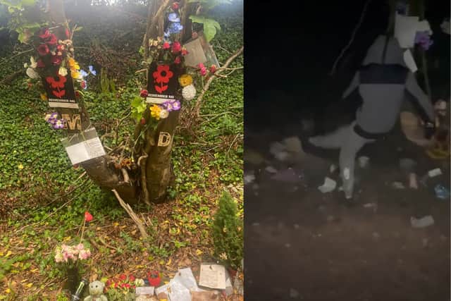 Corhampton Lane crash scene memorial that has now been restored