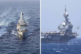 HMS Dragon has joined forces with the French aircraft carrier Charles de Gaulle ahead of a potential Iran operation.