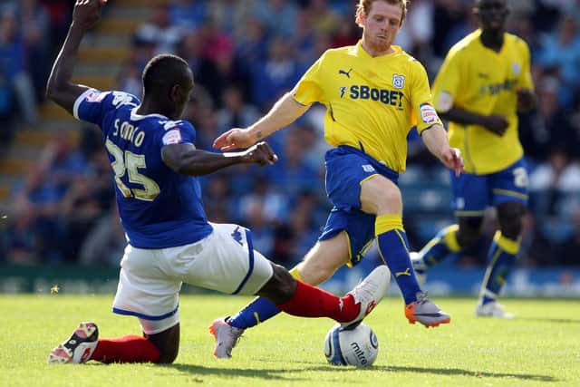 Ibrahima Sonko at Pompey against Cardiff in 2010. Pic: Getty
