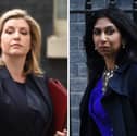Former Conservative Party MPs Penny Mordaunt, left, and Suella Braverman.
