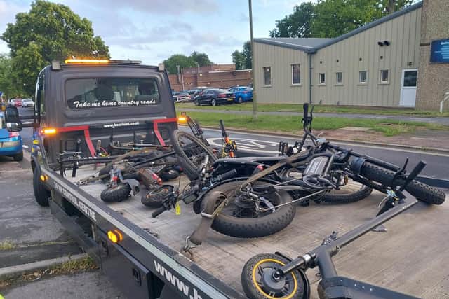 Illegal e-scooters and bikes seized by police