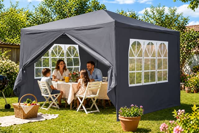 This spacious Neo gazebo could help keep outdoor celebrations going whatever the British weather brings