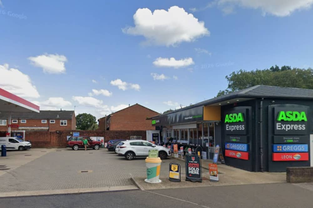 The Asda Express car park at the Esso petrol station in Gosport Road, Fareham