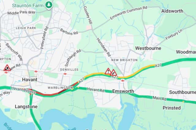 A27 delays on Friday, June 12.