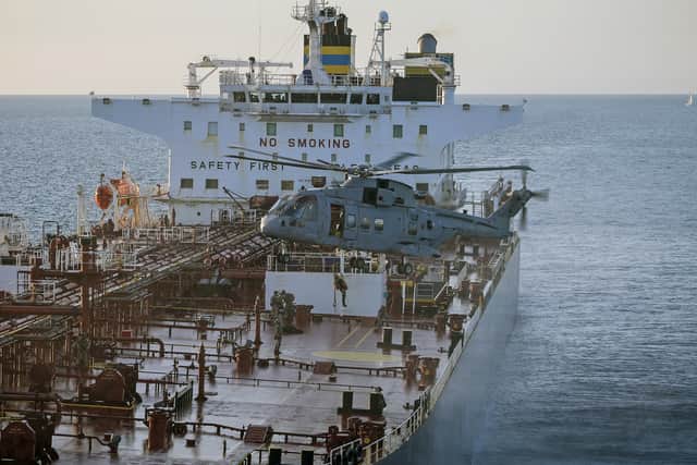 Royal Marine commandos and officers from the National Crime Agency seized the tanker early on Sunday