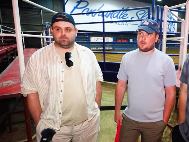 Screengrab from PA Video of Ben King and Joe Parrott speaking to media in the Fort Worth Stockyards, Texas, ahead of England’s opening game on Wednesday against Croatia in the FIFA World Cup 2026