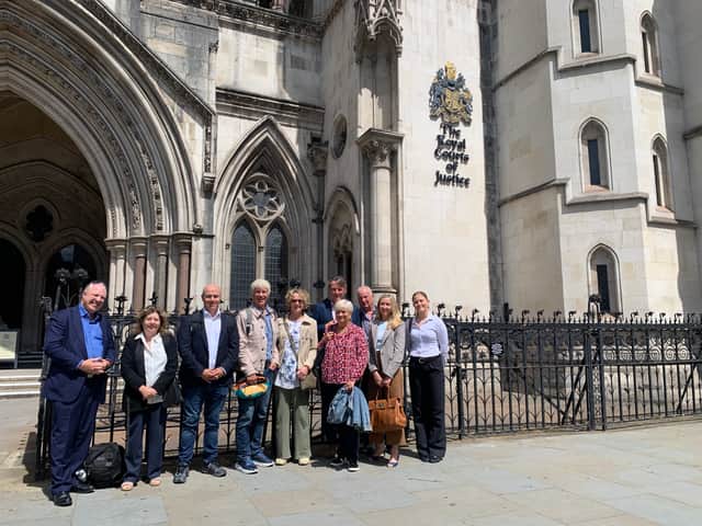 Hamble residents at the Royal Court of Justice for the Statutory Review Hearing. Image: LDRS